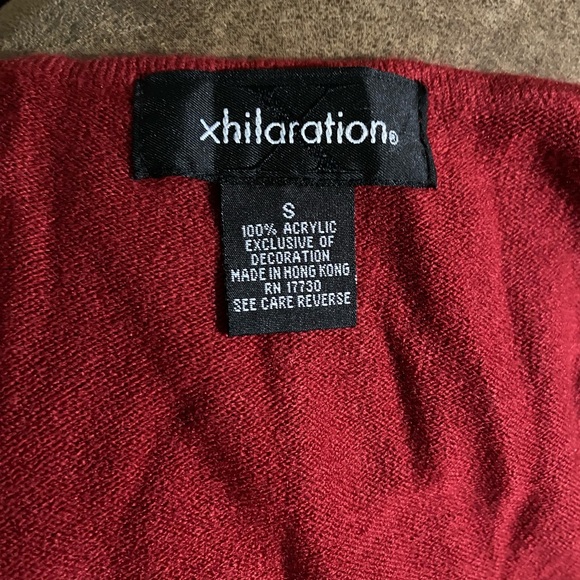 Xhilaration Women's Acrylic Button Up Cardigan With Jacquard Ribbon Trim Small - Picture 15 of 16